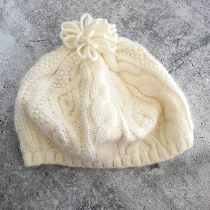 Janie and Jack Snowflake Kisses Cable Sweater Beret, Ivory, 6-12 months